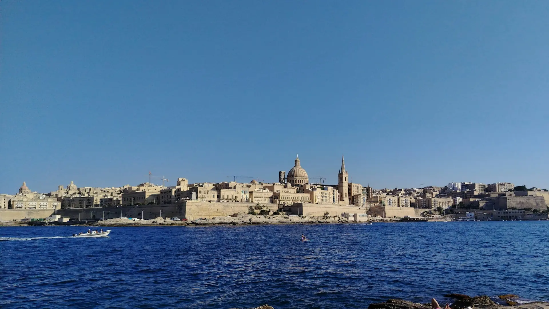 Valletta’s waterfront and skyline in Malta